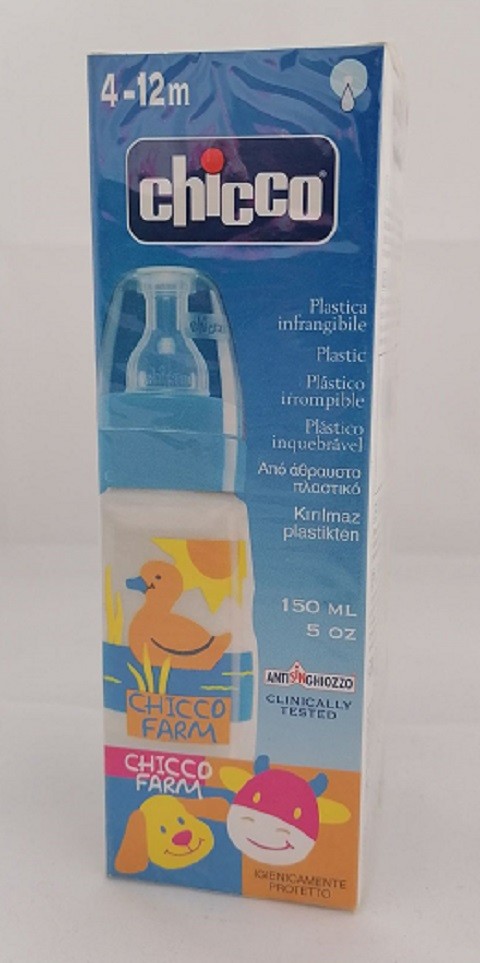 CHICCO BIBERON PLASTIQUE 4-12MOIS  150ML