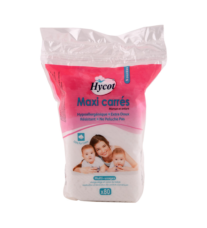 HYCOT COTON MAXI CARRES MAMAN ET ENFANTS 80 PIECES