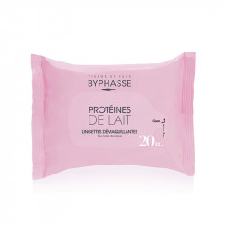 BYPHASSE LINGETTES DEMQUILLANTES PROTEINES DE LAIT 20 UNITES