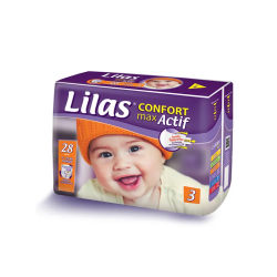 LILAS COUCHE 5-10 KG CONFORT MAX ACTIF PHARMACIE, 28 PIECES