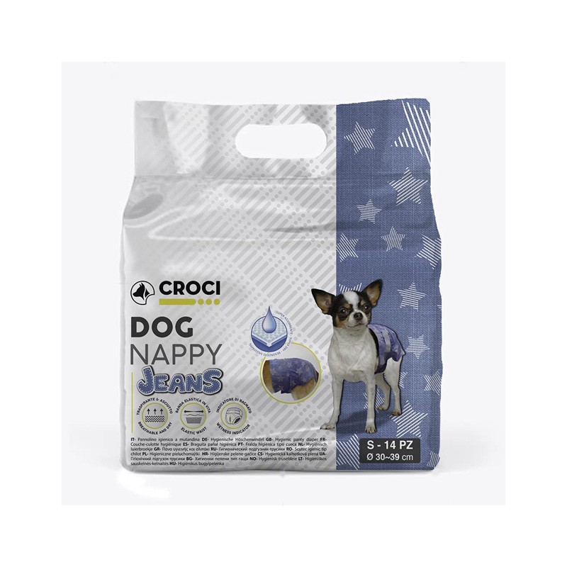 DOG NAPPY COUCHE CHIEN JEANS