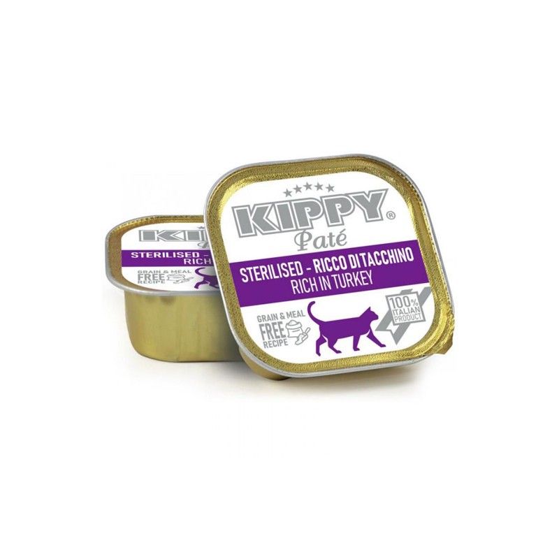 KIPPY BARQUETTE PATE DINDE STÉRILISÉE POUR CHATS 100GR