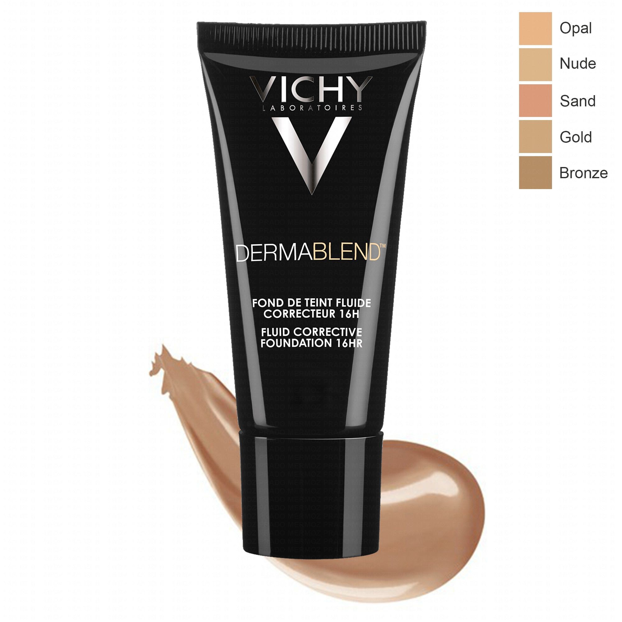 VICHY DERMABLEND FOND DE TEINT FLUID CORRECTEUR 16H TEINTE 35 SAND SPF2830ML-pharmashop