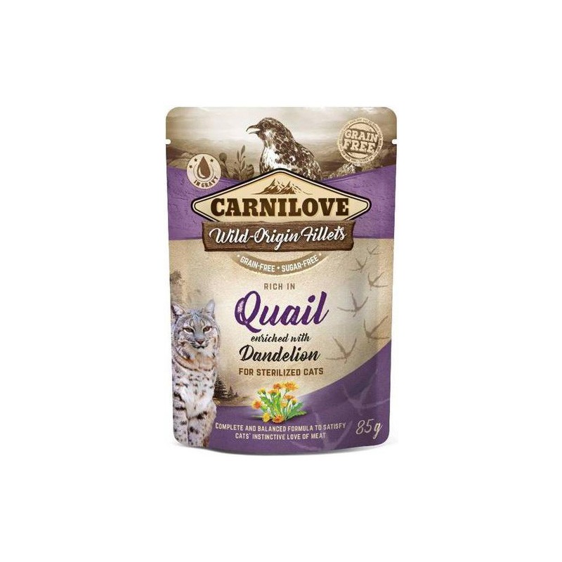 CARNILOVE POCHON CHAT QUAIL 85GR-pharmashop