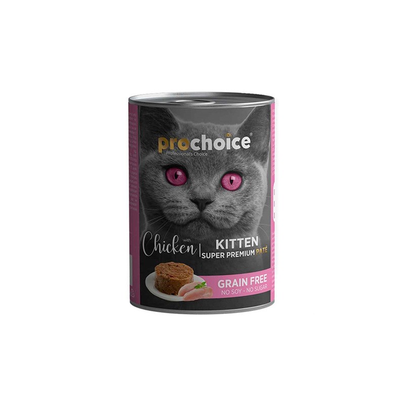 PROCHOICE GRAIN FREE PATE AU POULET POUR CHATON 400GR
