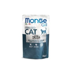 MONGE GRILL CHAT STERILISE RICHE EN TRUITE 85GR