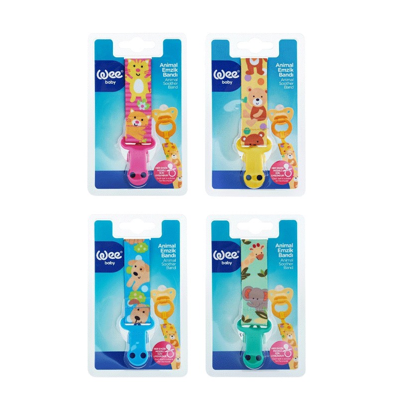 WEE BABY ATTACHE SUCETTE RUBAN ANIMAUX-pharmashop
