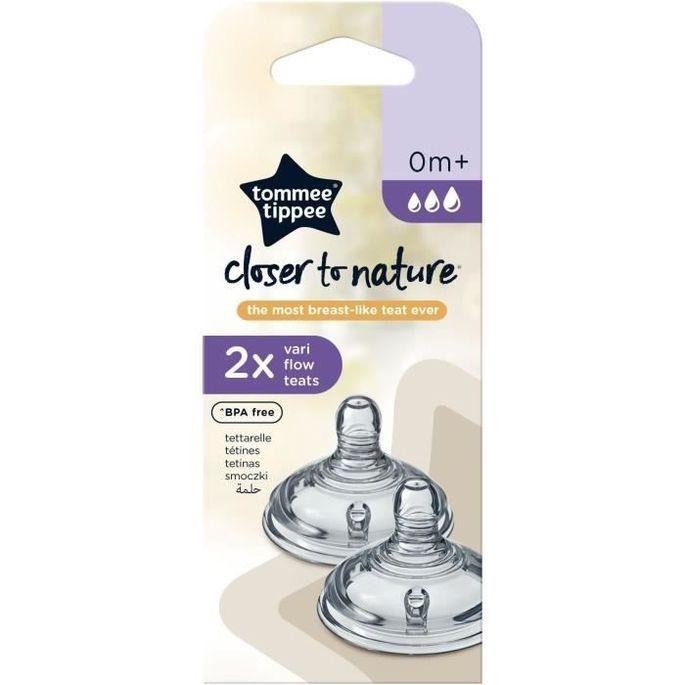 TOMMEE TIPPEE CLOSER TO NATURE 2 TETINES DEBIT VARIABLE 0M+ PHARMASHOP