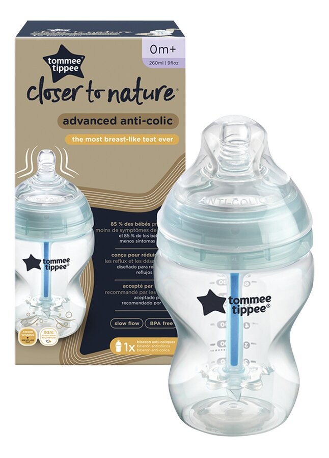 TOMMEE TIPPEE BIBERON ADVANCED ANTI-COLIQUE TURQUOISE 0M+ 260ML PHARMASHOP