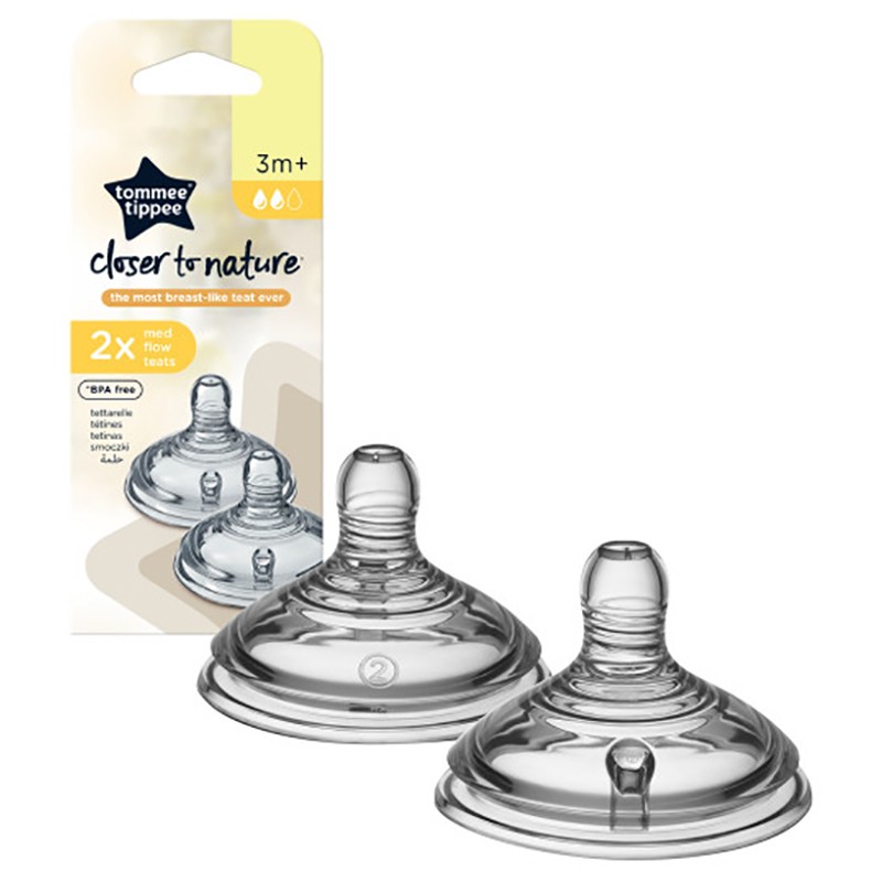 TOMMEE TIPPEE CLOSER TO NATURE 2 TETINES DEBIT MOYEN 3M+ PHARMASHOP