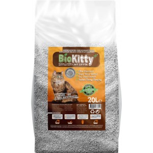 BIOKITTY LITIERE AGGLOMERANTE NATURELLE,20L-pharmashop