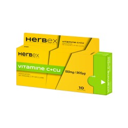 HERBEX VITAMINE C+CU 150MG/90UG 10 COMPRIMES-pharmashop