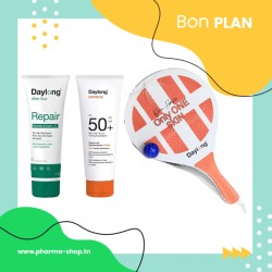 DAYLONG LOTION SOLAIRE SPF50 100ML+DAYLONG AFTER SUN REPAIR 100ML + PAIRE RAQUETTES DE PLAGE (OFFERT)-pharmashop