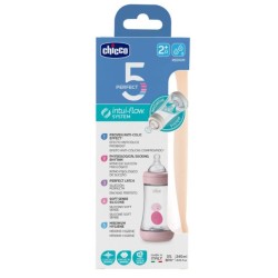 CHICCO PERFECT 5 BIBERON 2M+ 240ML ROSE