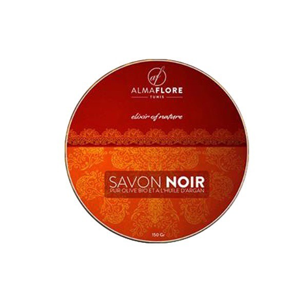 ALMAFLORE SAVON NOIR Olive BIO et Huile d'argan, 150gr