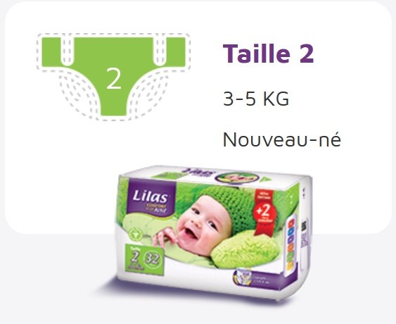 Lilas Couche BB 3-5 Kg Confort max actif pharmacie , 32 pièces