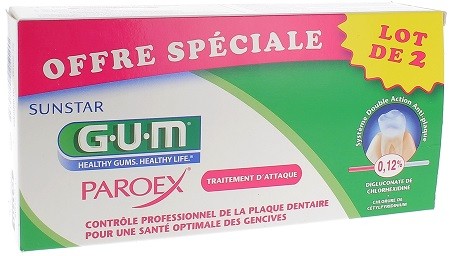 GUM  PAROEX GEL DENTIFRICE - LOT DE 2X75 ML