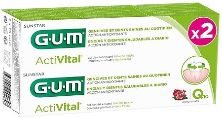 GUM ACTIVITAL DENTIFRICE GEL LOT DE 2 X 75ML